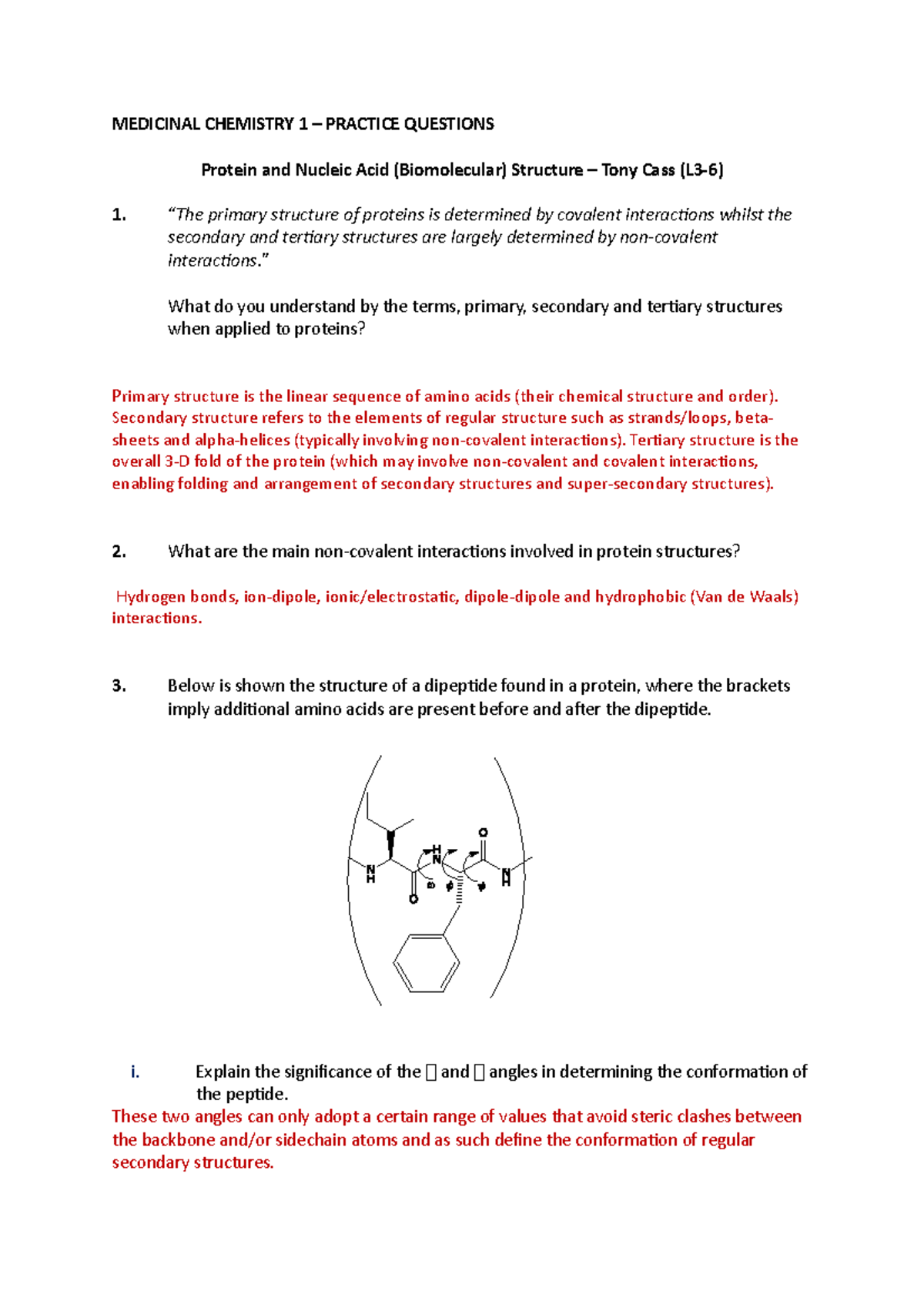 Protein and Nucleic Acid Structure (TC) Practice Questions & Answers