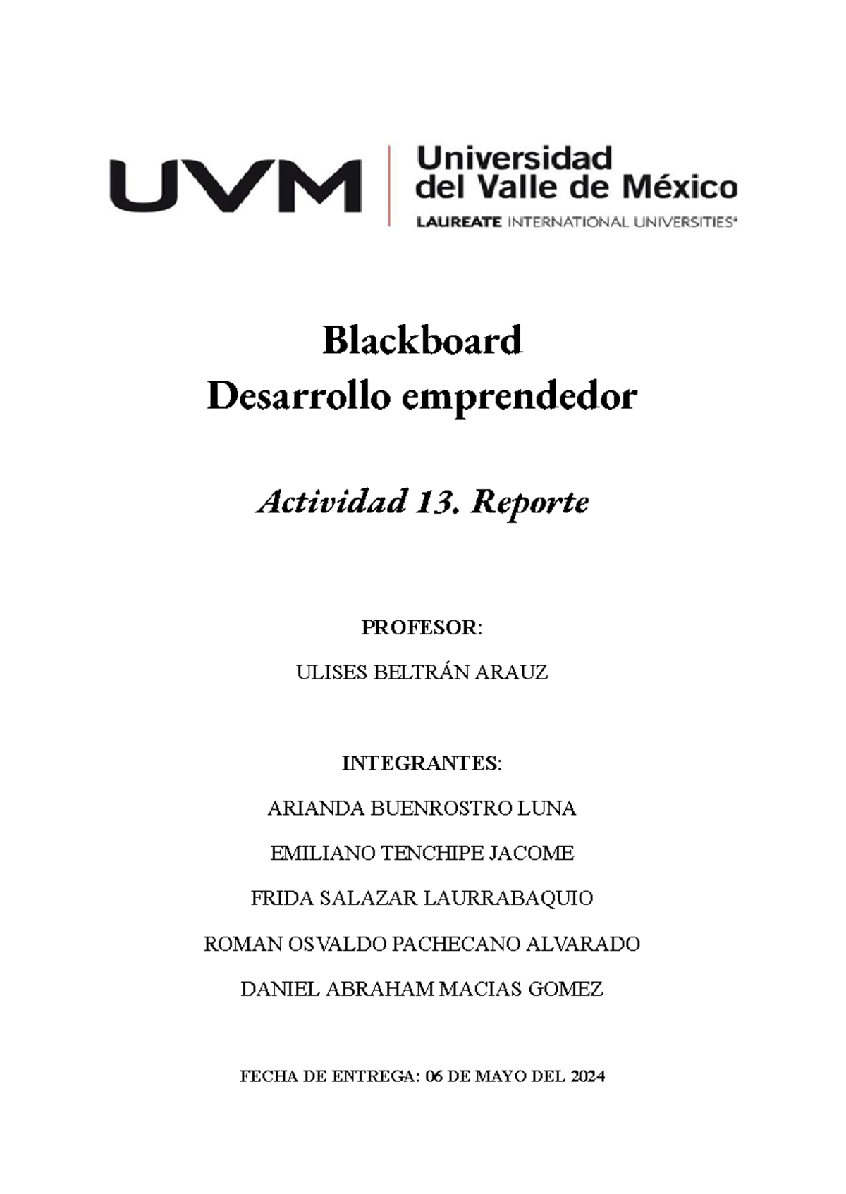 A13 Damg Activdad 13 Blackboard Desarrollo Emprendedor Actividad 13