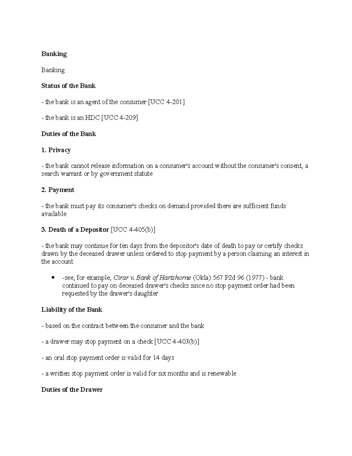 Banking - module - Banking Banking Status of the Bank the bank is an ...