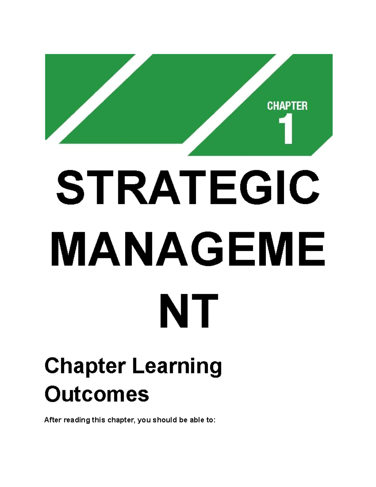 Chapter 1 Strategic Management complete review - STRATEGIC MANAGEME NT ...