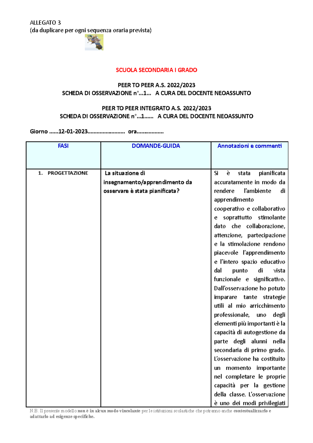 OK Allegato 3 Scheda Osservazione A Cura Del Neoassunto 1 da 