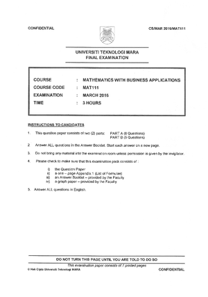 Assessment 2 MAT112 Questions Paper JULY2021-converted - CONFIDENTIAL ...