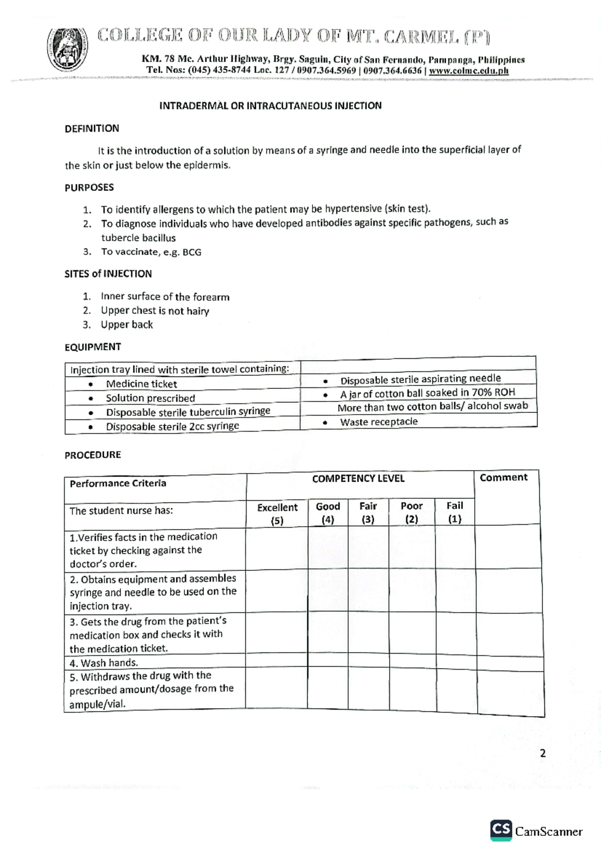 ID Injection RD Checklist - Science, Technology and Society ...