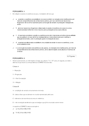 Atividades Avaliativas - Unidade II P E R G U N TA 1 1. Entre As ...