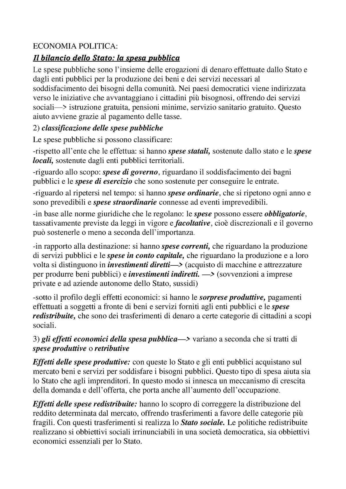 La Spesa Pubblica Economia Politica Il Bilancio Dello Stato La Spesa Pubblica Le Spese 3926