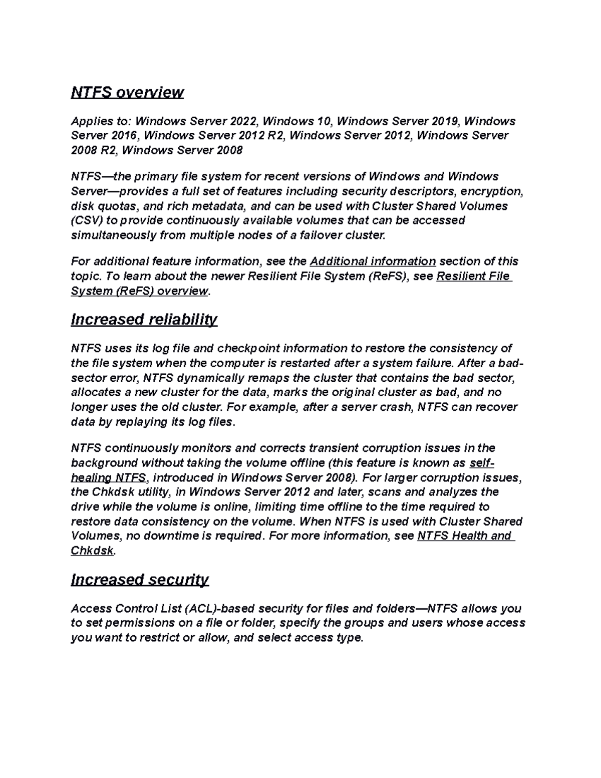 NTFS overview - This document will help you to study for your exam ...