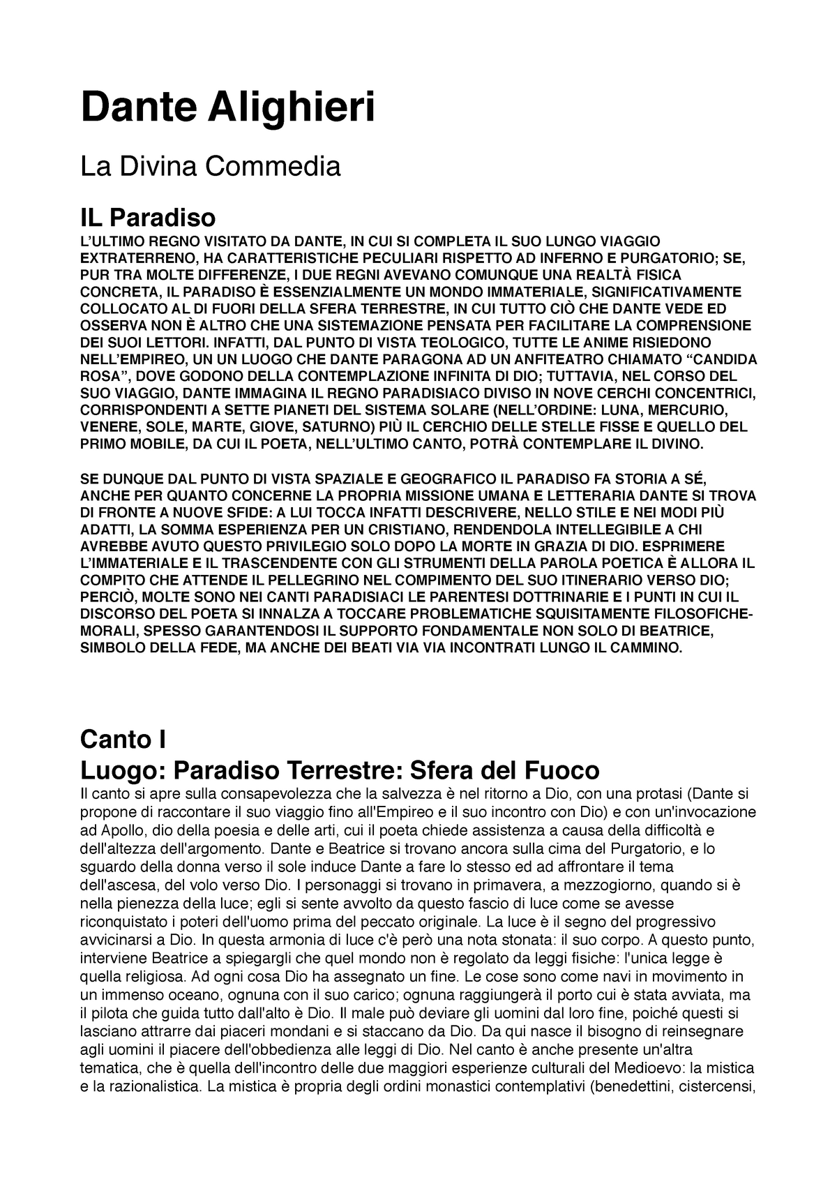 IL Paradiso Dante Alighieri Divina Commedia Dante Alighieri La