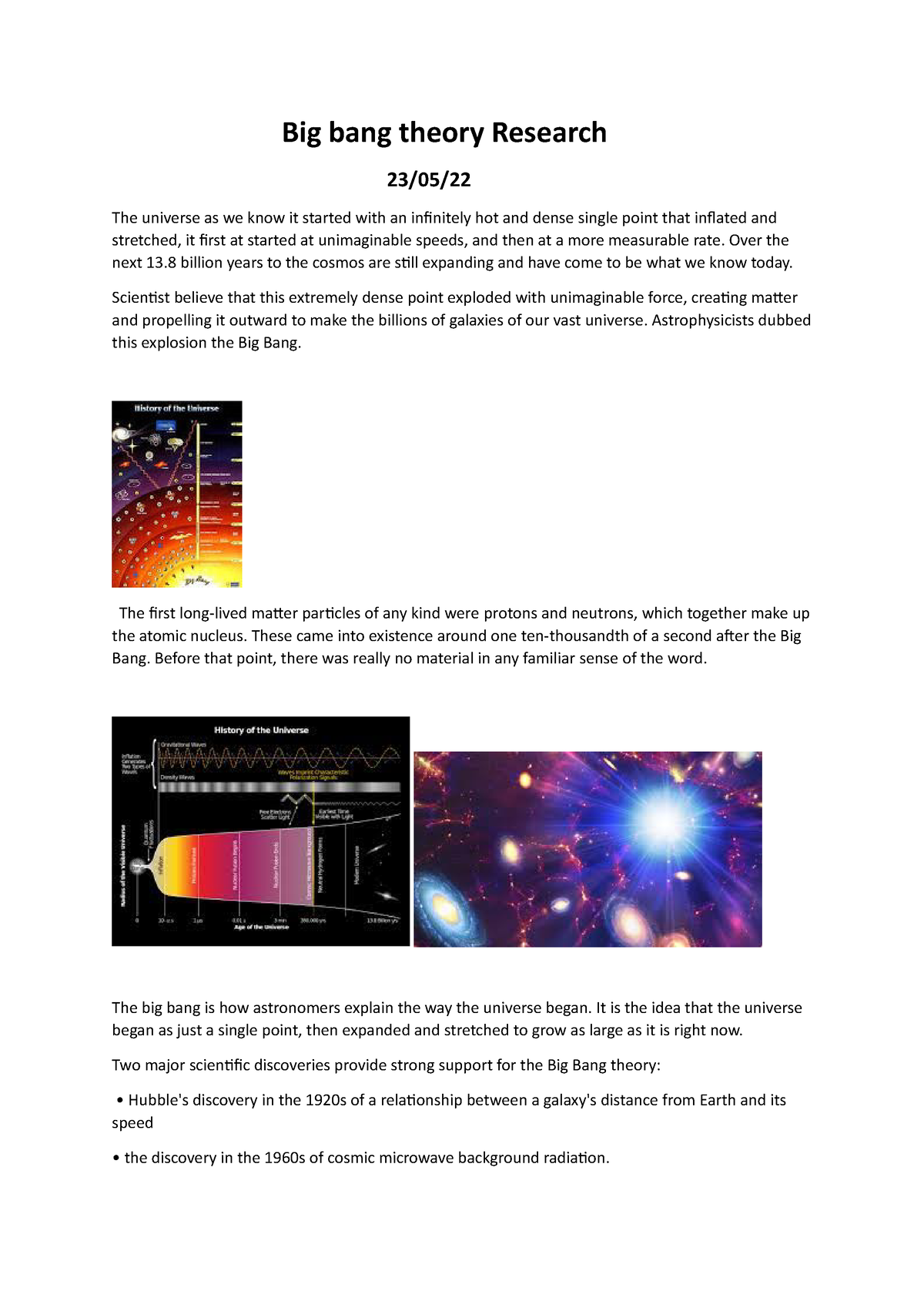 big bang theory research question