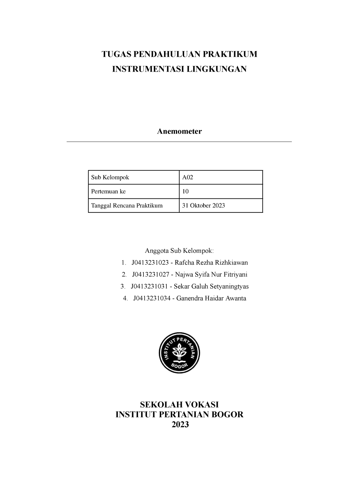 A02 TP 10 - Tp 10 - TUGAS PENDAHULUAN PRAKTIKUM INSTRUMENTASI ...