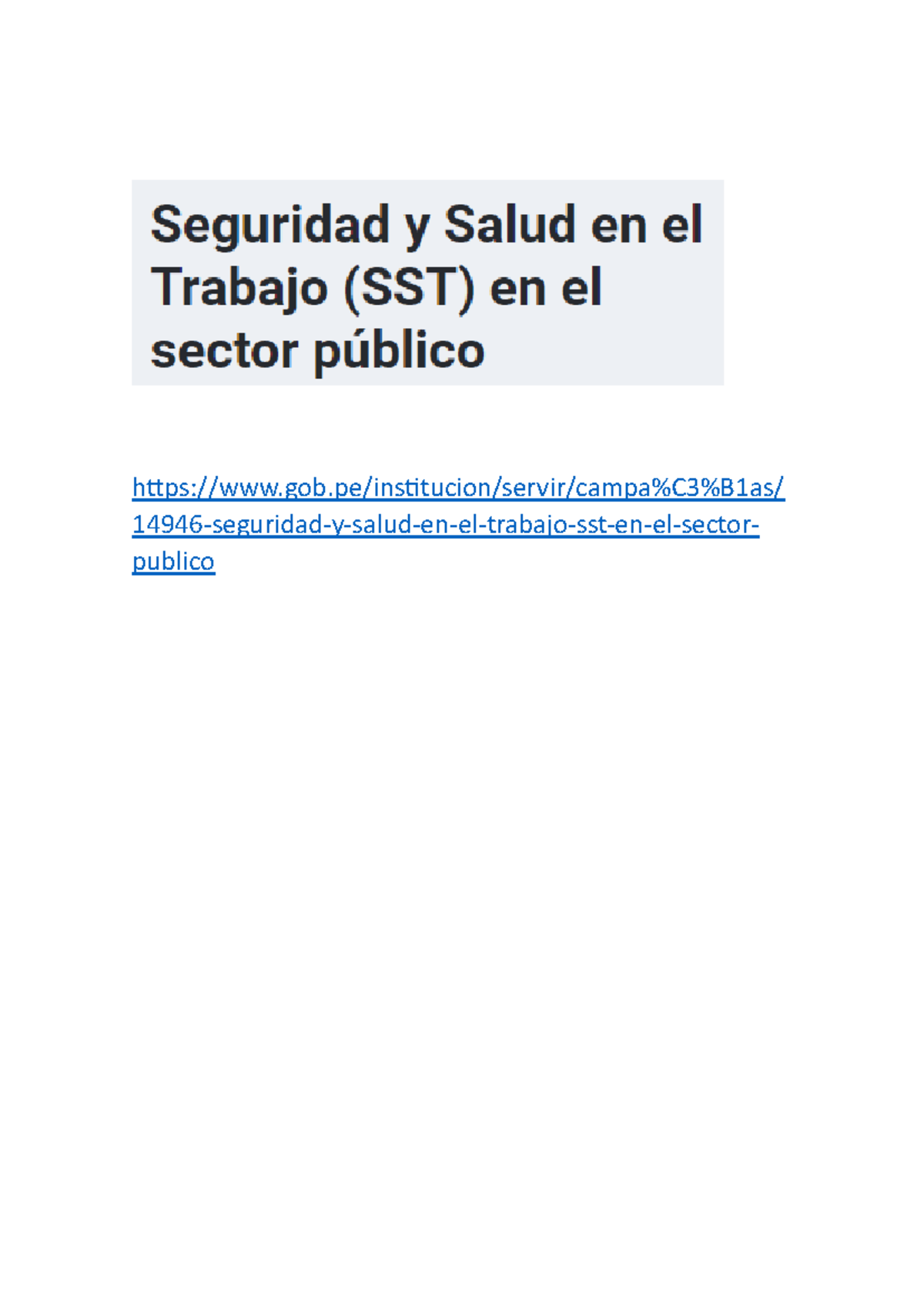 SST en el Sect - seguridad y salud ocupacional - gob/institucion/servir ...