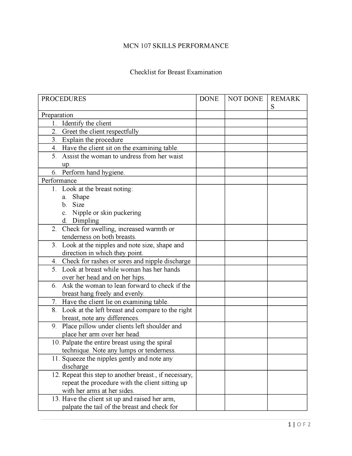 MCN 107 Skills Performance Breast EXAM MCN 107 SKILLS PERFORMANCE   Thumb 1200 1553 