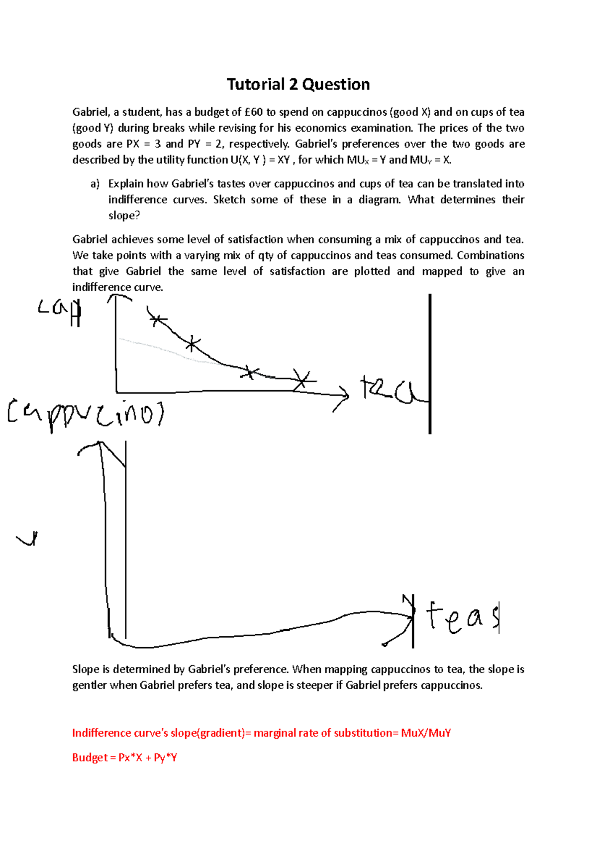 Tutorial 2 Utility - efefdssfsdgfsefe - Tutorial 2 Question Gabriel, a ...