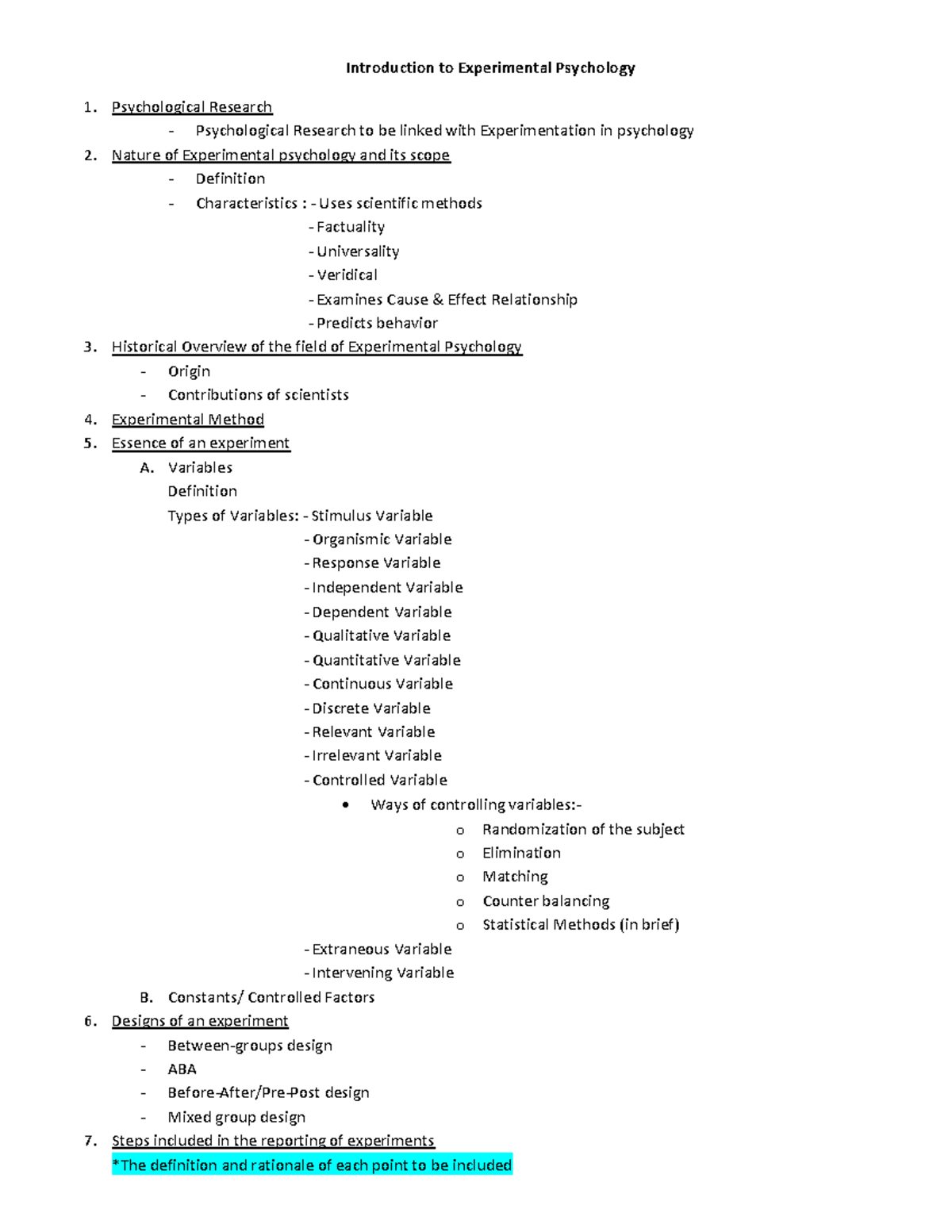 Introduction To Experimental Psychology - Introduction To Experimental Psychology Psychological ...