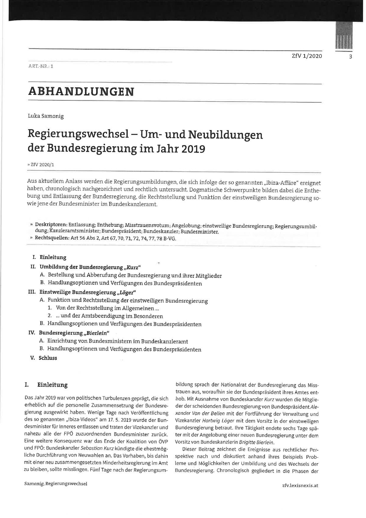 Samonig, Regierungswechsel - Verfassungsrecht In Theorie Und Praxis ...