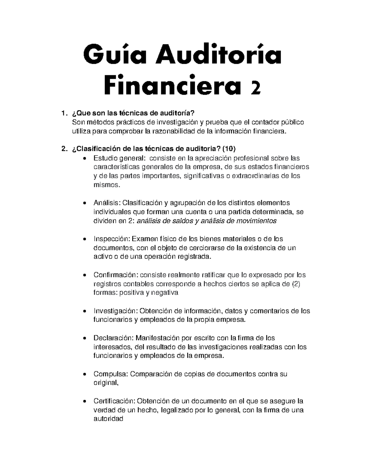 GUIA Auditoria Finanicera 2 - GuÌa AuditorÌa Financiera 2 1. ¿Que son ...