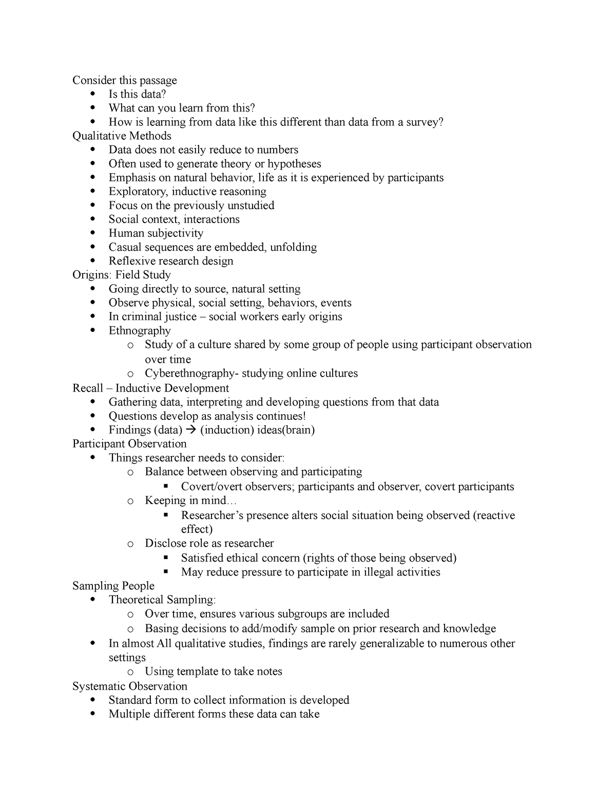 Qualitative Methods - Abnormal psychology notes - Consider this passage ...