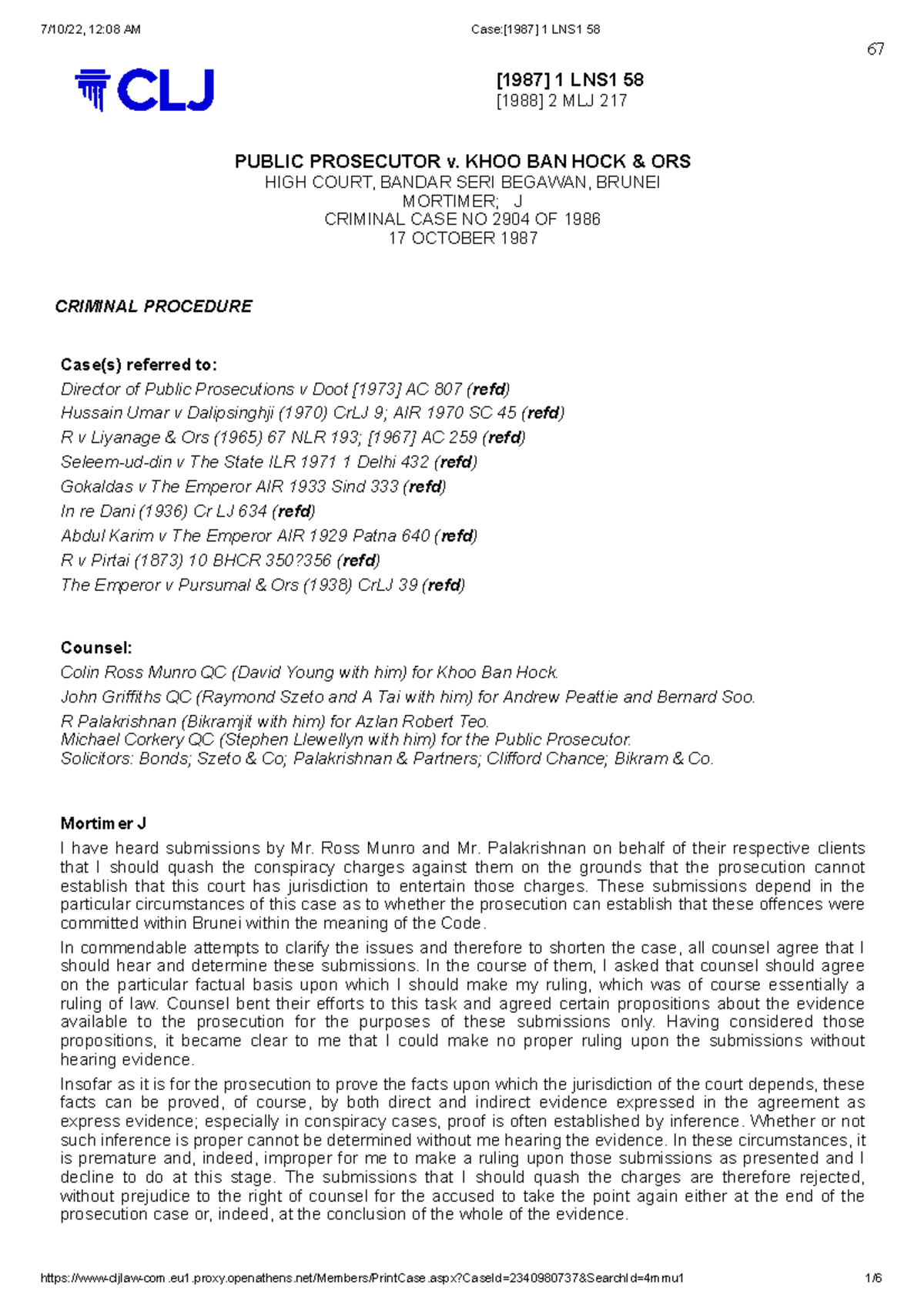 Appendix 3 (PP v Khoo Ban Hock) [1987] 1 LNS1 58 [1988] 2 MLJ 217