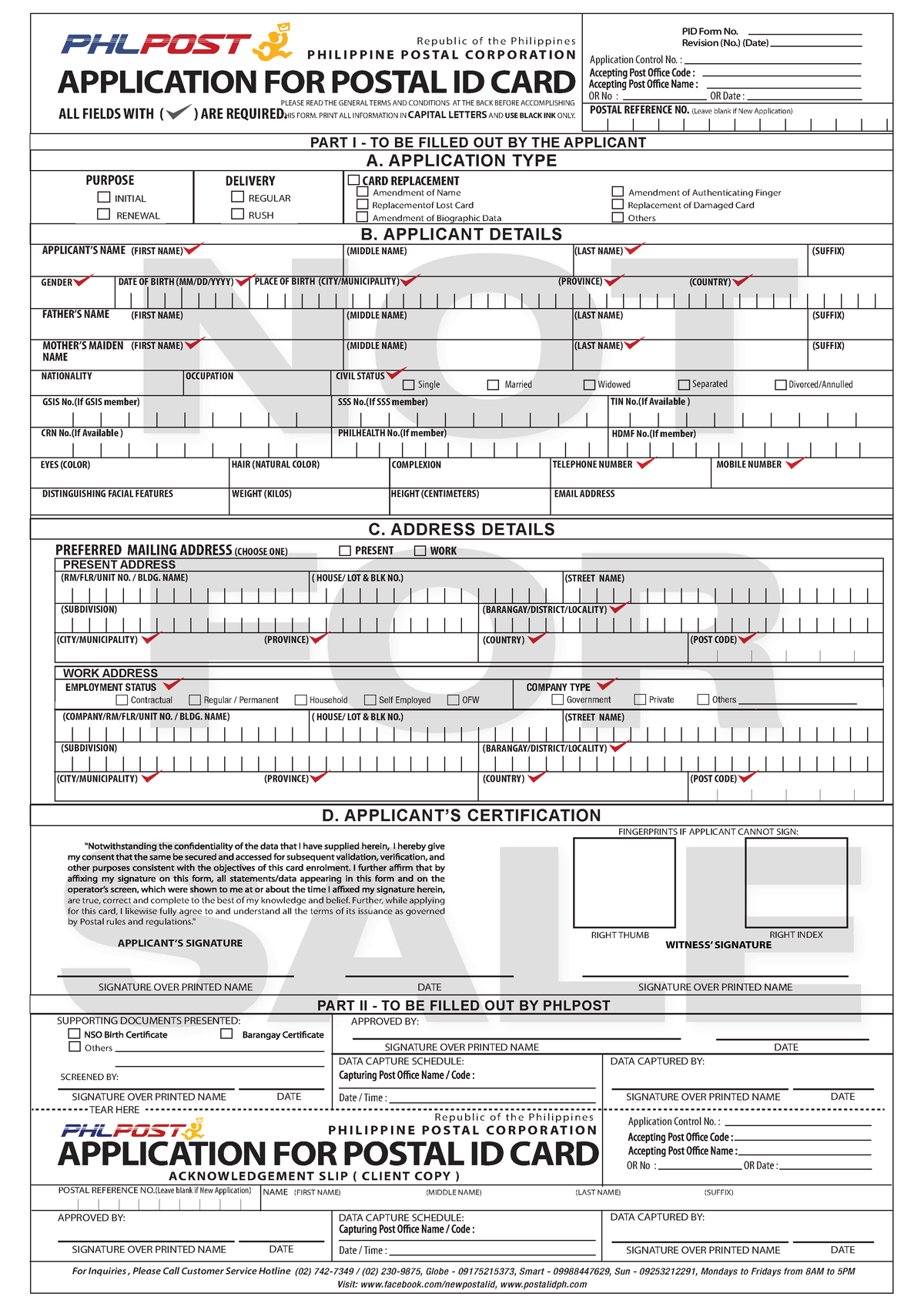 General terms and conditions with application form - (FIRST NAME ...