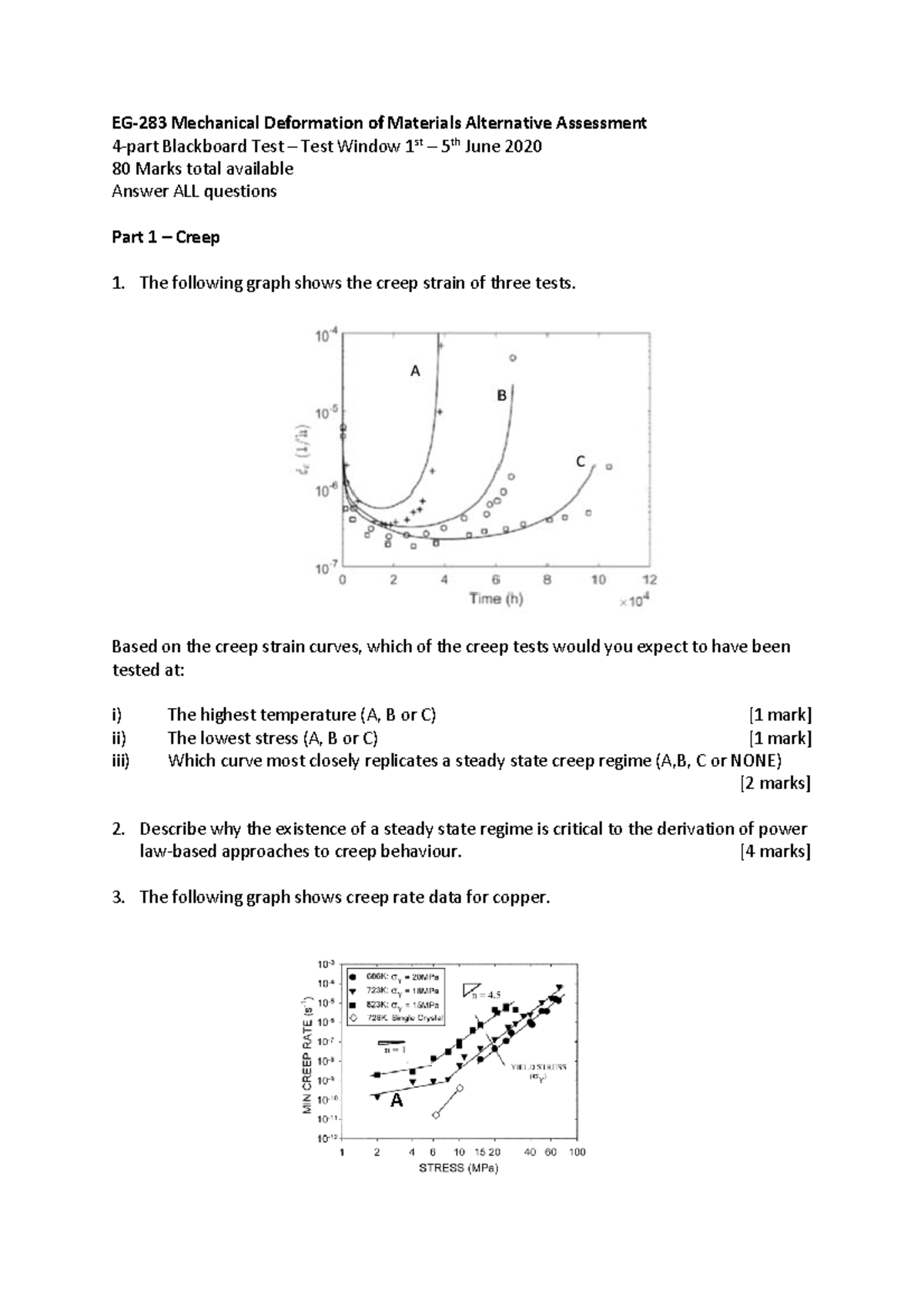 EG-283 Alternative Assessment 2020 - EG-283 Mechanical Deformation of ...