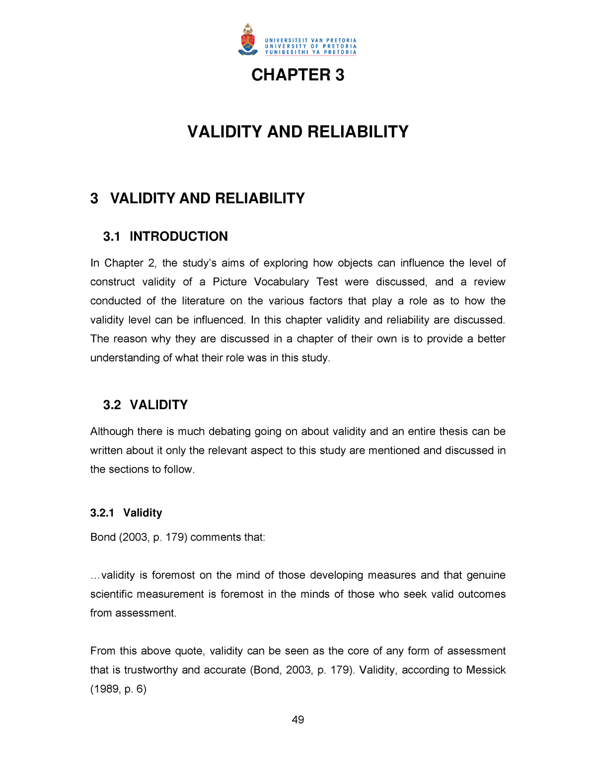 02chapter 3-4 - Fff - CHAPTER 3 VALIDITY AND RELIABILITY 3 VALIDITY AND ...