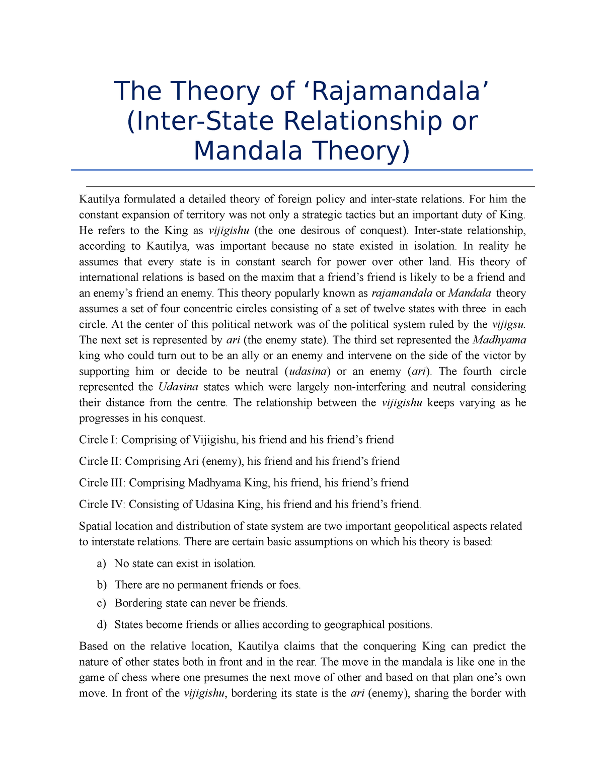 the-theory-of-rajamandala-inter-state-relationship-or-mandala-theory