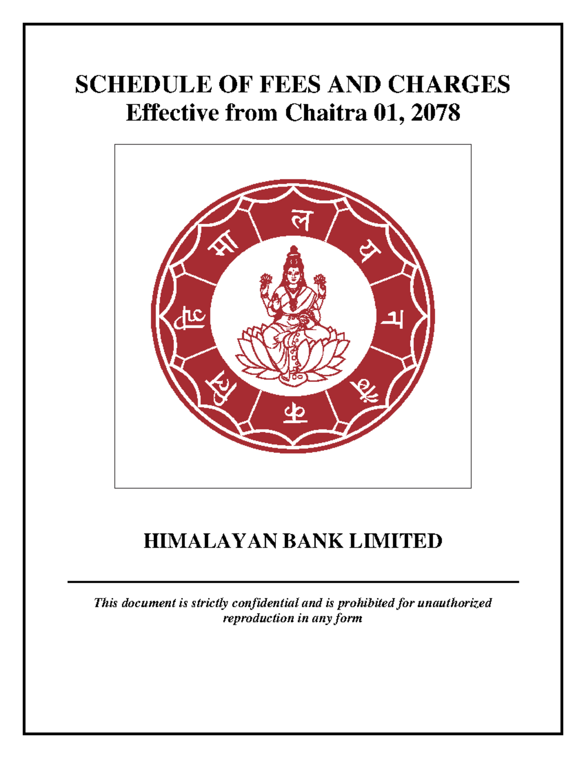 HBL Schedule of Fees and Charge Final WEF 15032022 For site
