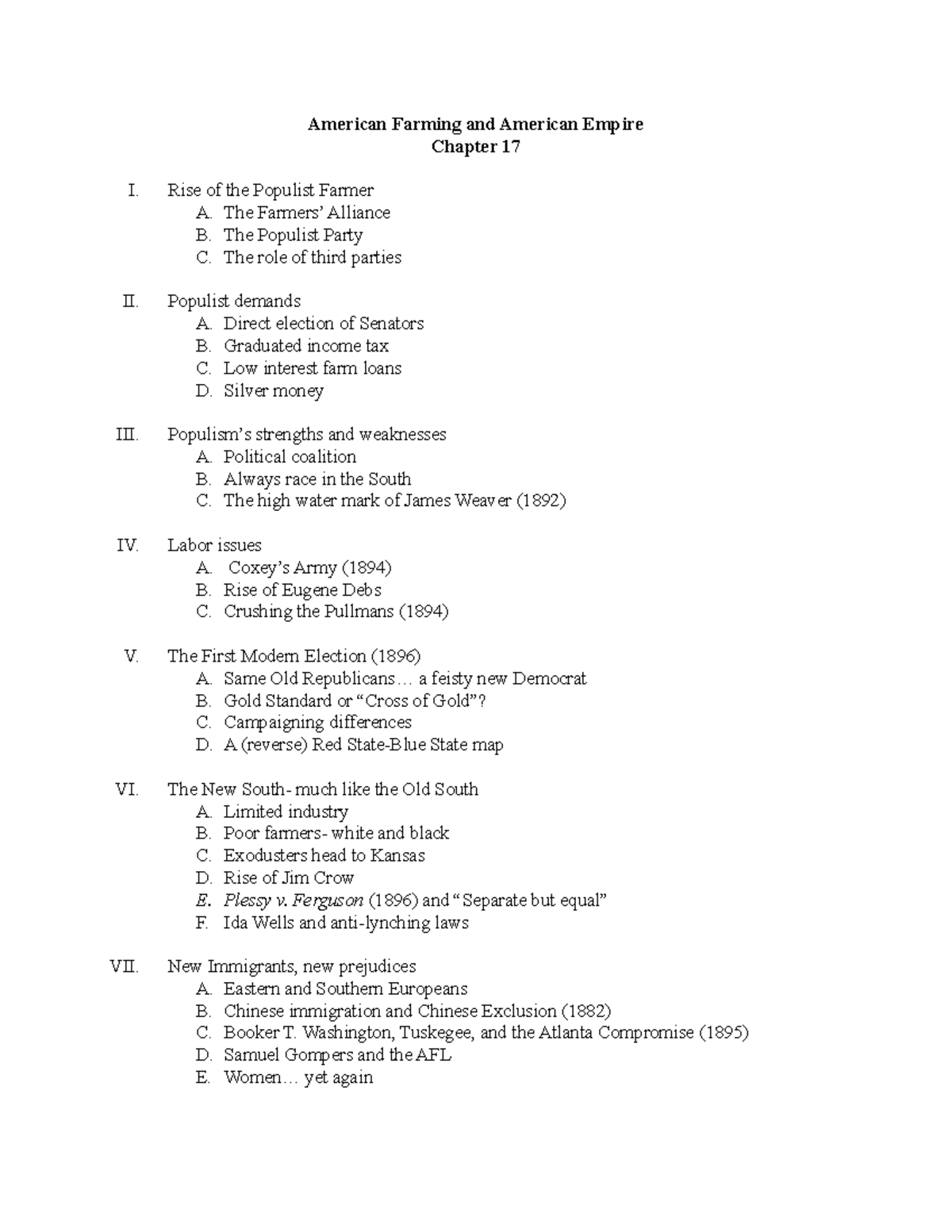 Ch 17 APUSH Give Me Liberty The 3rd Edition American Farming And 