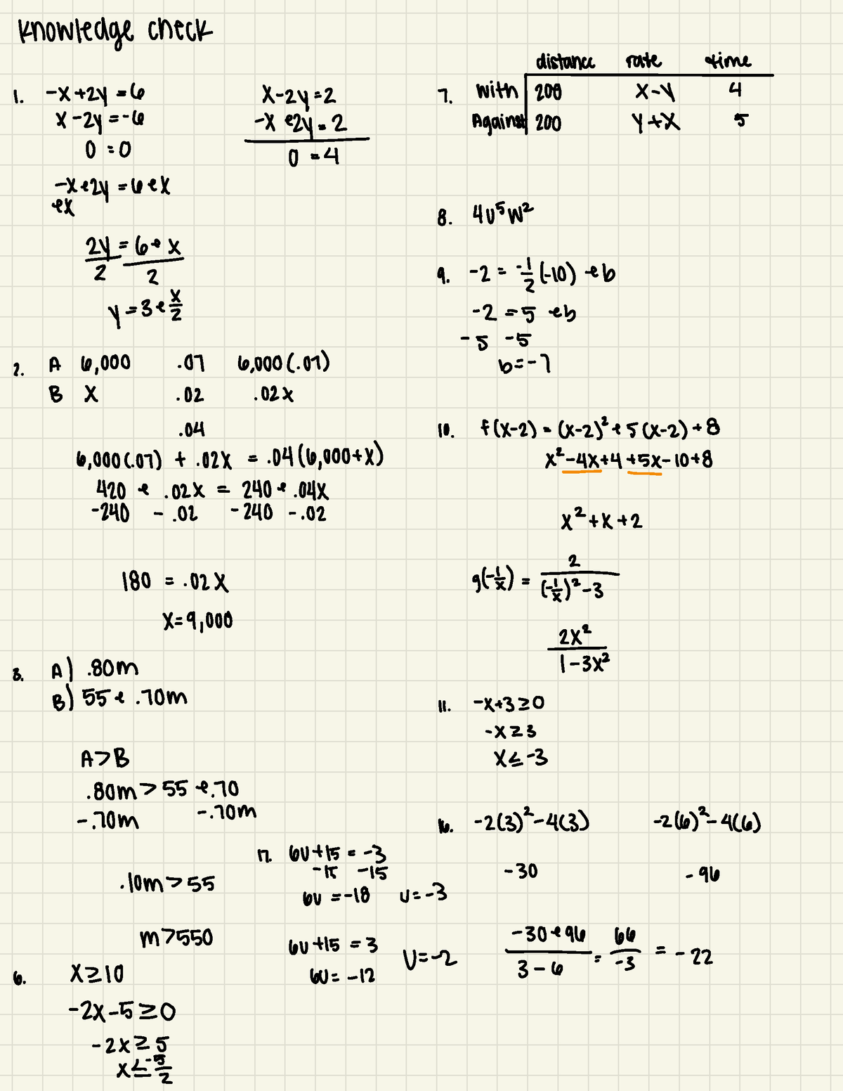 Math 117 Module B Module Review + Knowledge Check - Knowledge Check ...