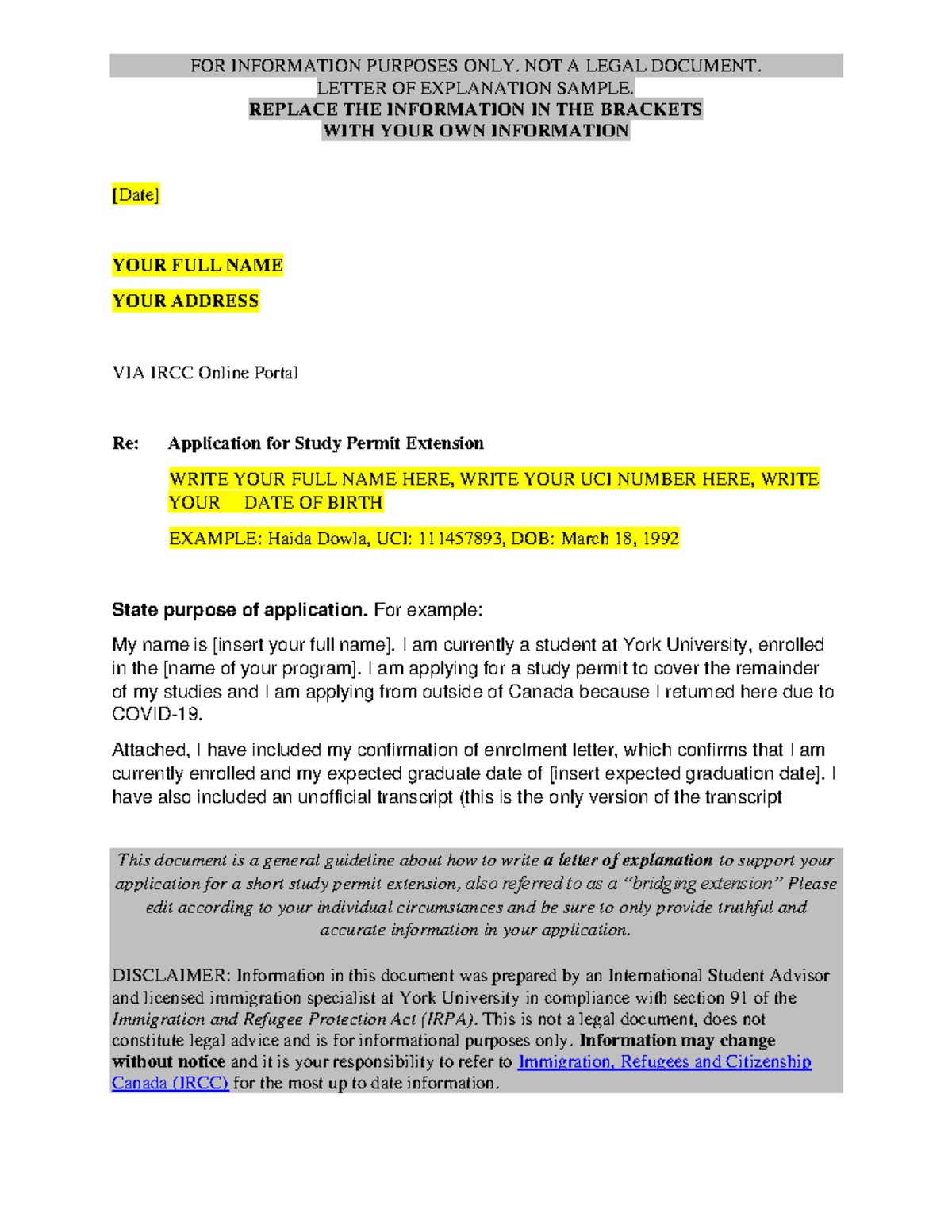 060321 Application for study permit from outside of Canada continuing