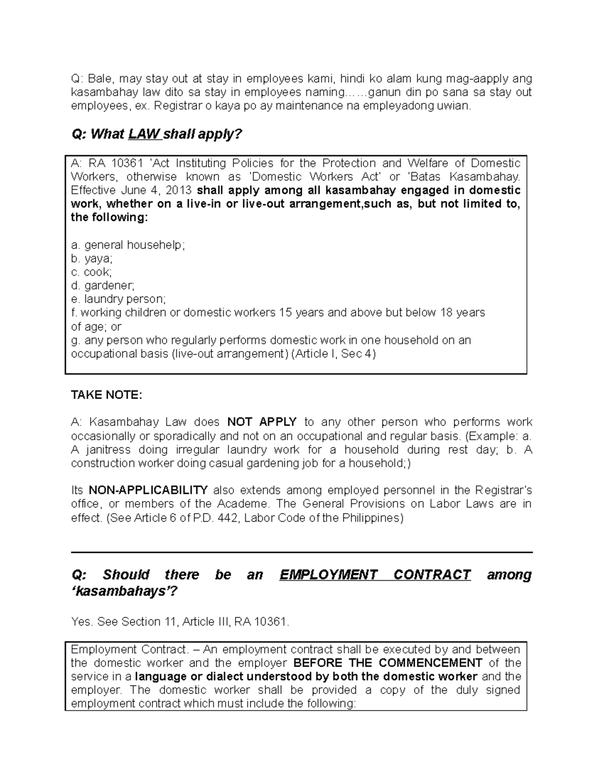 Certificate Of Employment Kasambahay Sample Philippines