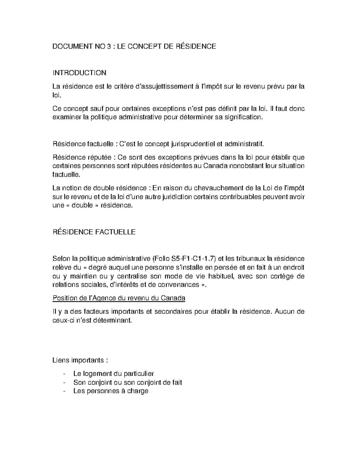 DOC3- Résidence - note andré paradis - DOCUMENT NO 3 : LE CONCEPT DE ...