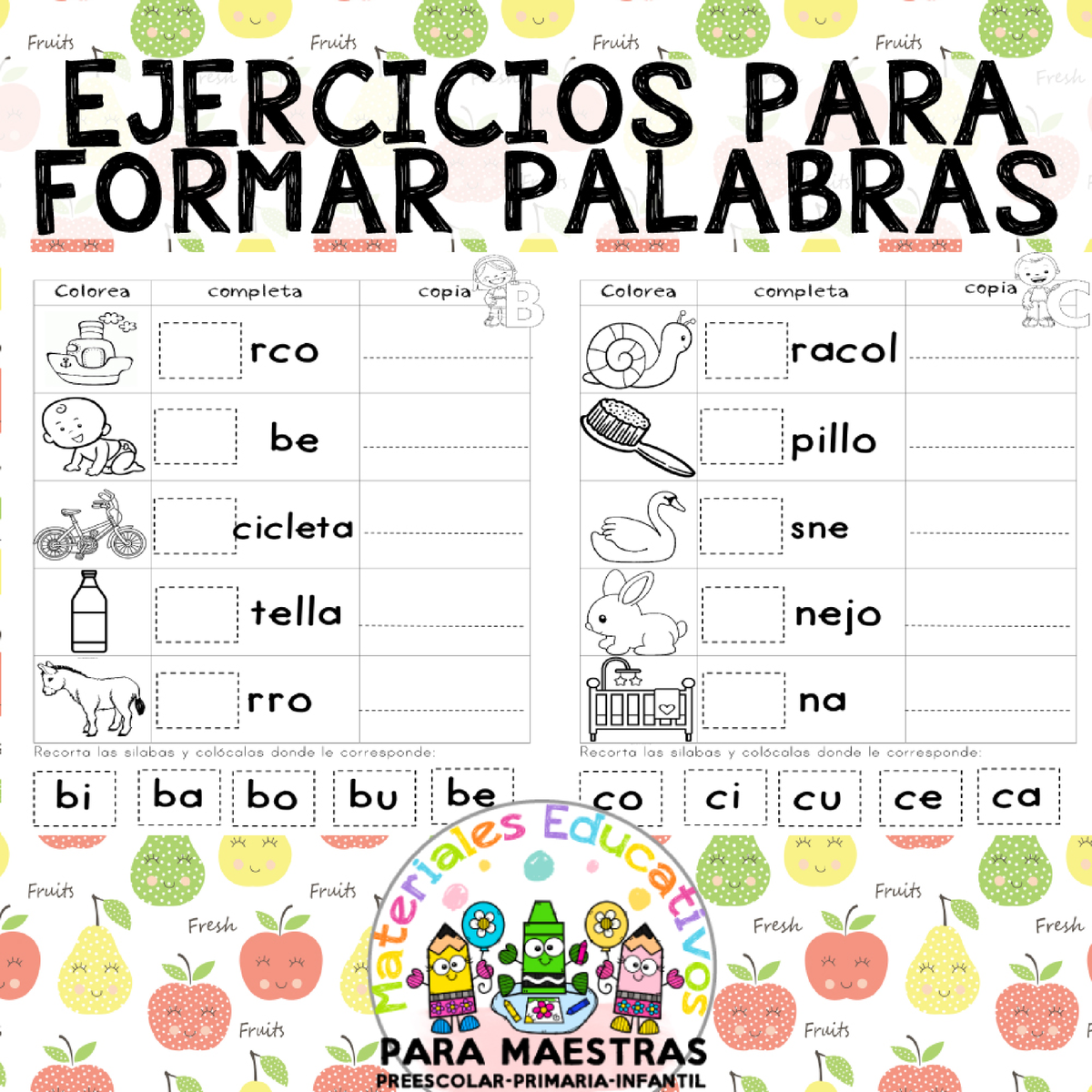 Cuaderno De Ejercicios Para Completar Palabras Por Materiales Educativos Maestras Studocu