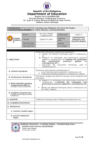 CPAR-Module 3-Q2 - Learning Activity Sheet - Contemporary Philippine ...