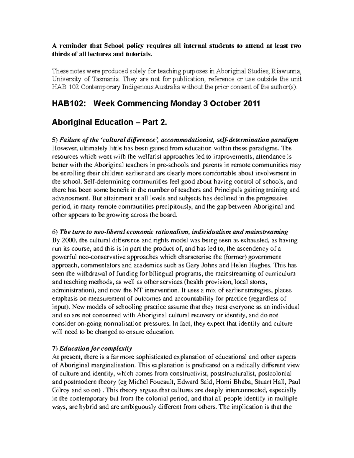 Lecture notes, lecture 11 - lecture notes prepared by lecturer Carol ...