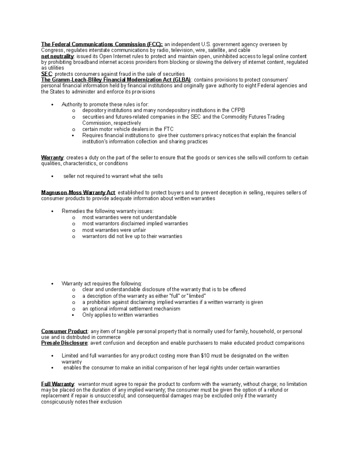 Business law 5 - The Federal Communications Commission (FCC): an ...