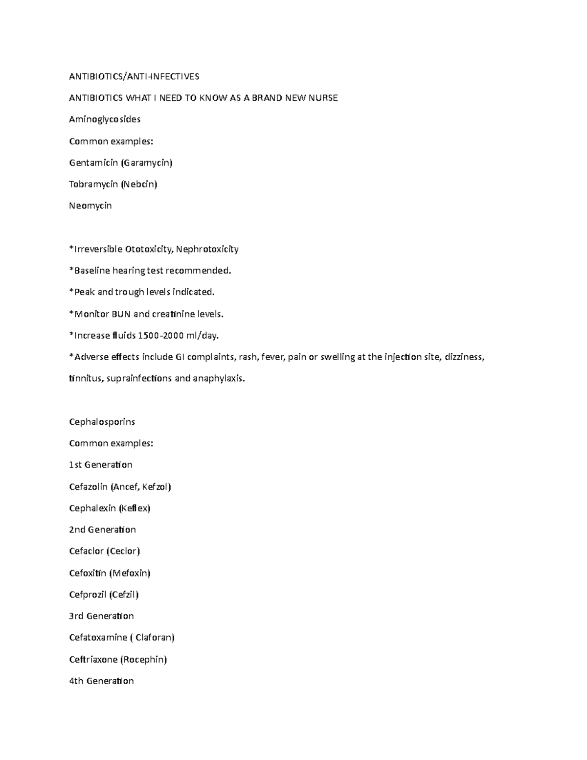 Antibiotics Anti infectives Part 1 ANTIBIOTICS/ANTIINFECTIVES