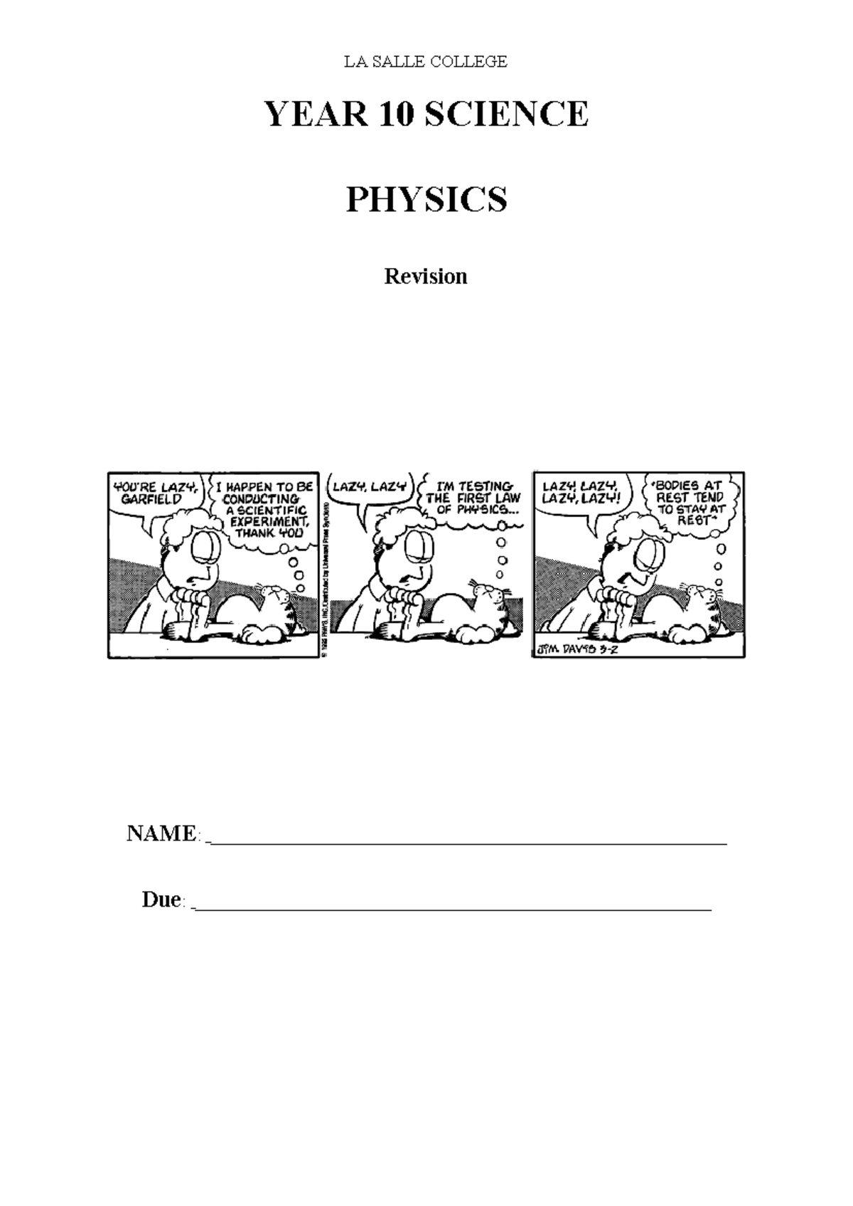 10 Physics Revision 2024 - LA SALLE COLLEGE YEAR 10 SCIENCE PHYSICS ...