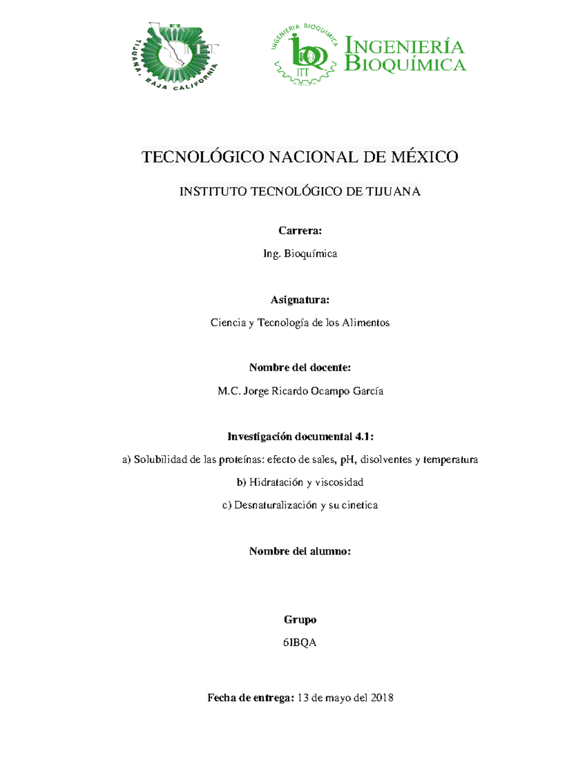 Investigacion documental 4.1 - TECNOLÓGICO NACIONAL DE MÉXICO INSTITUTO ...