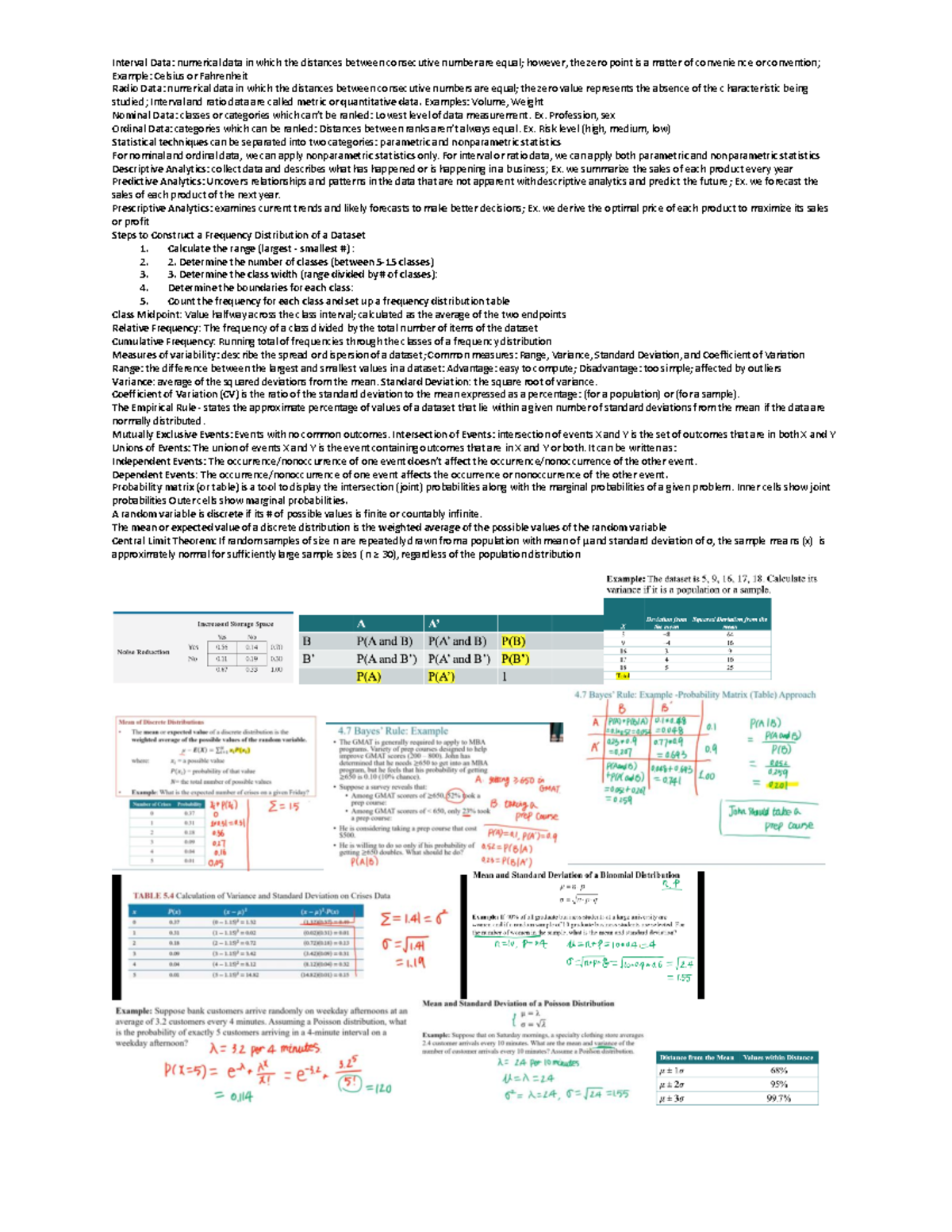 BU255 Stats Cheat Sheet - Interval Data: numerical data in which the ...