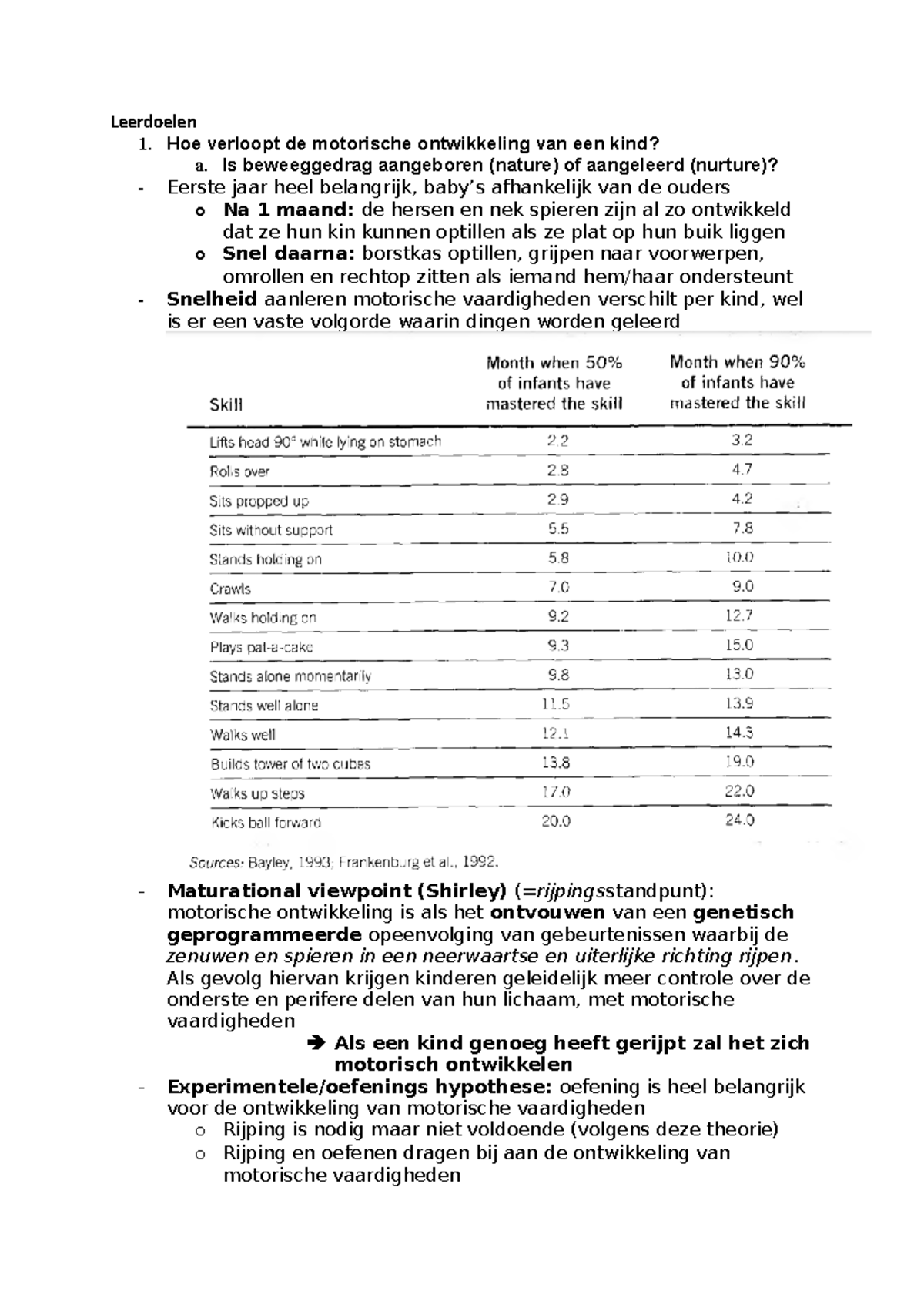 Taak 4 - Owg - Leerdoelen 1. Hoe Verloopt De Motorische Ontwikkeling ...