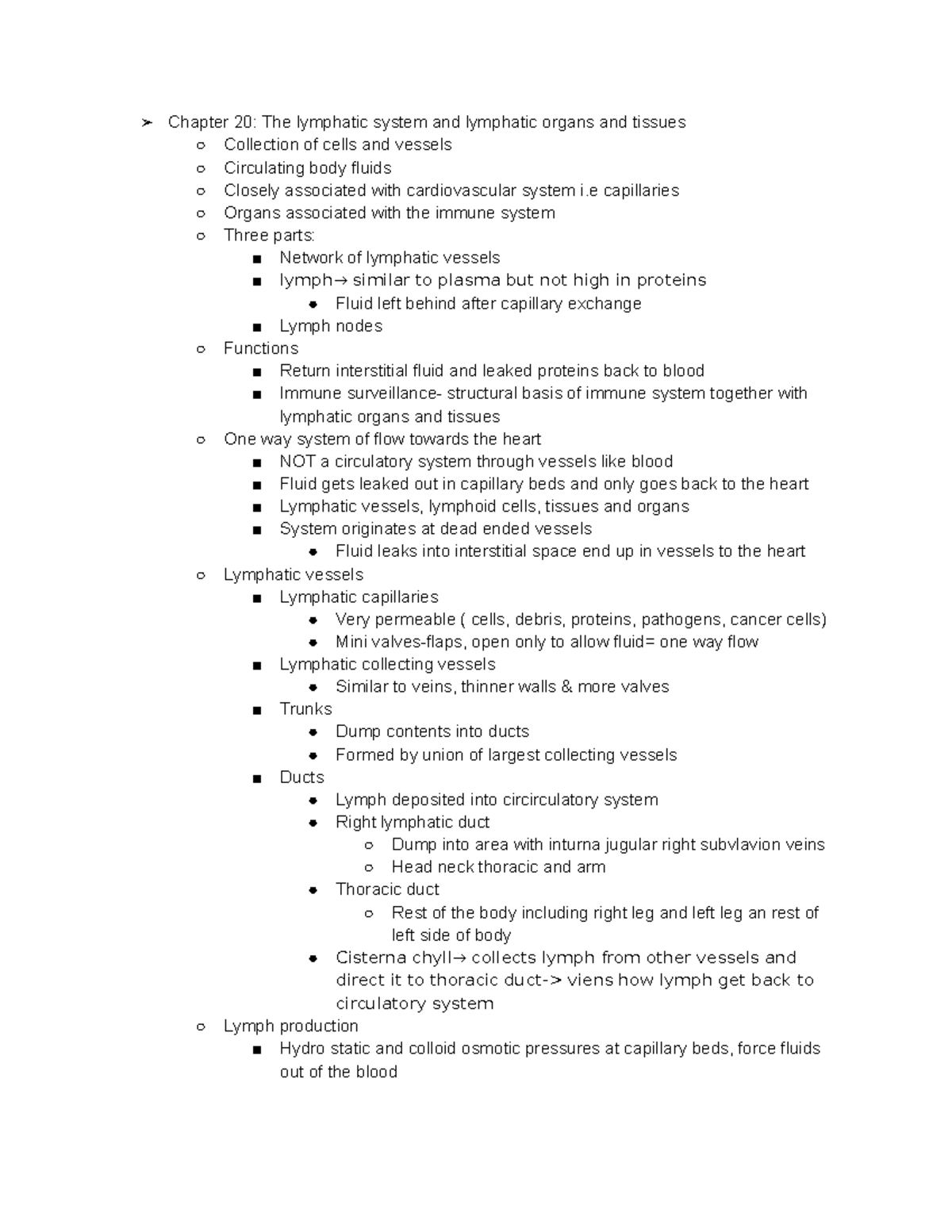 Exam 4 Study Guide - exam 4 notes - Chapter 20: The lymphatic system ...