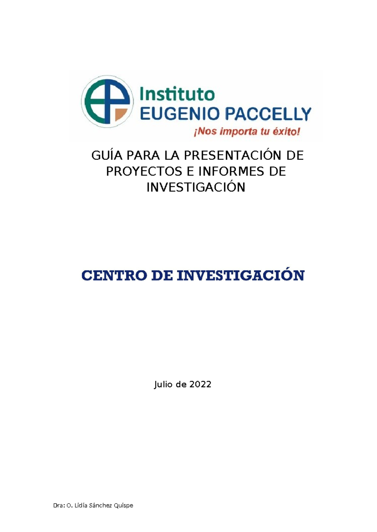 GUIA PARA LA Redaccion DE Proyectos E Informes DE Investigacion 2020 ...