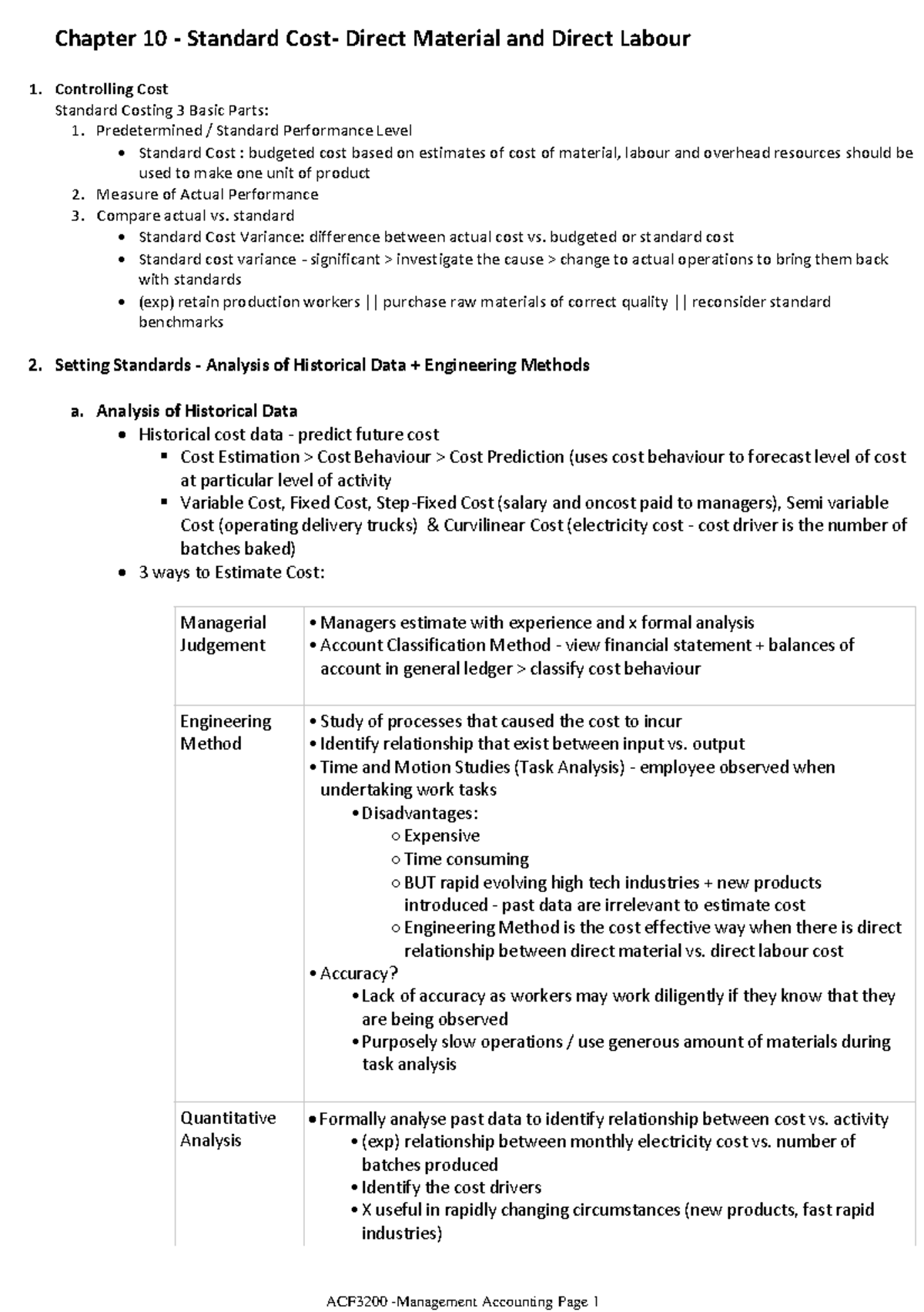 Chapter 10 Standard Cost Direct Material and Direct Labour 1