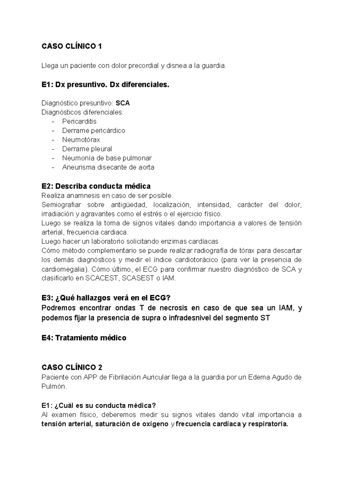 ECOE Cardiología - ECOE de Cardiologia del Htal Misericordia, Clinica 1 ...