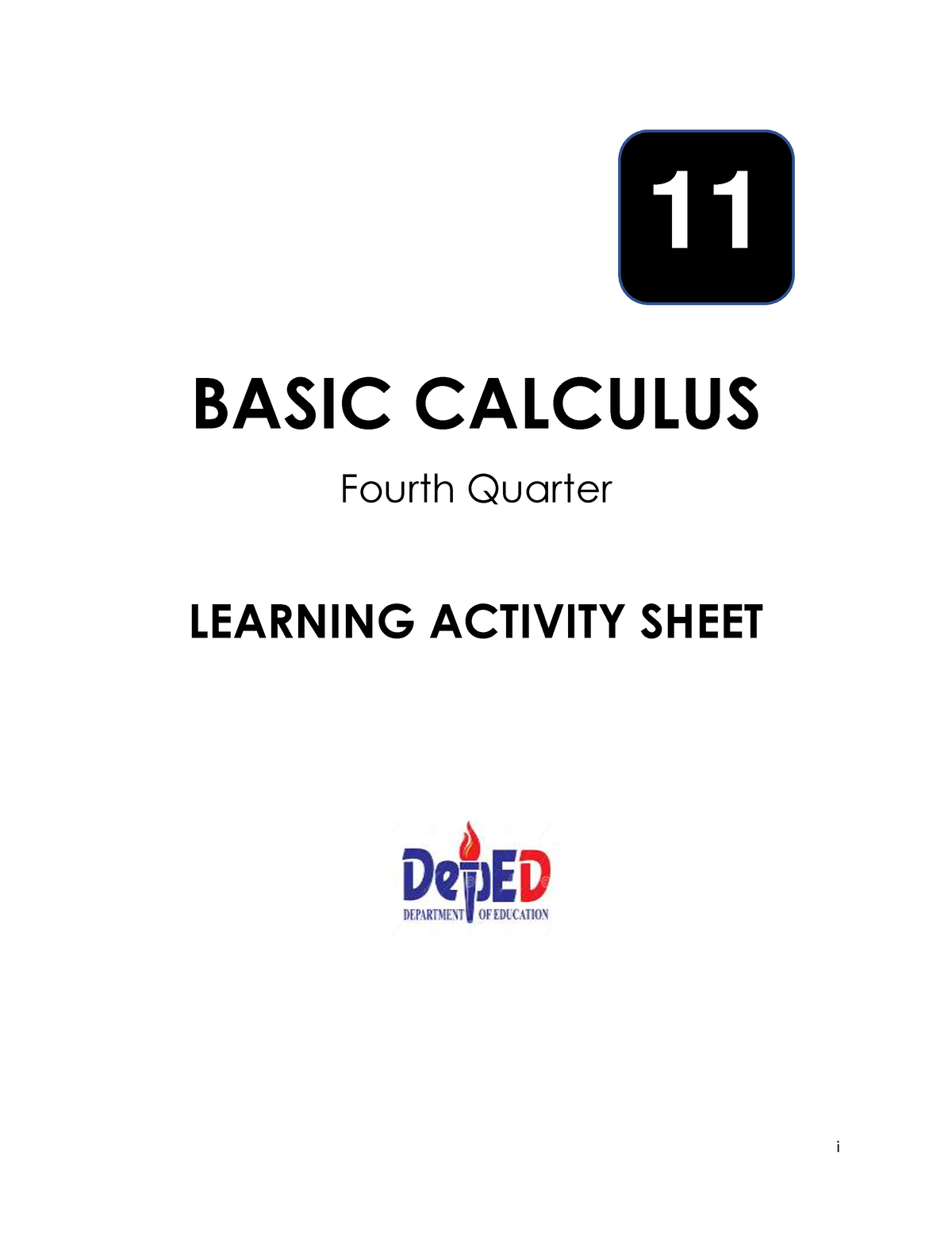 Basic Calculus LAS Q4 - Bascal - I BASIC CALCULUS Fourth Quarter ...