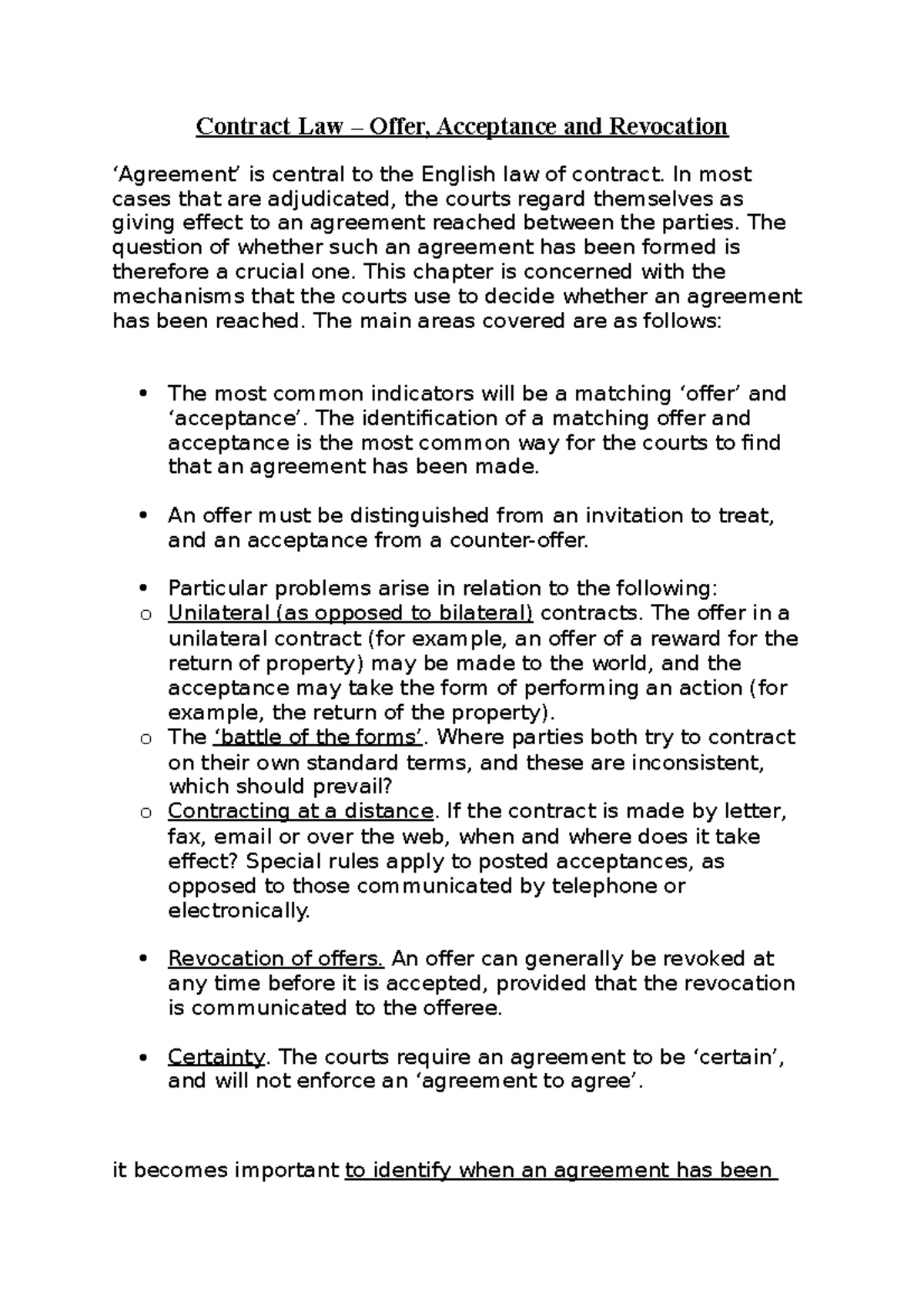 Contract Law Lecture Notes All Semester One Lectures Contract Law Offer Acceptance And Contract Law Lecture Notes All Semester One Lectures Contract Law Offer Acceptance And