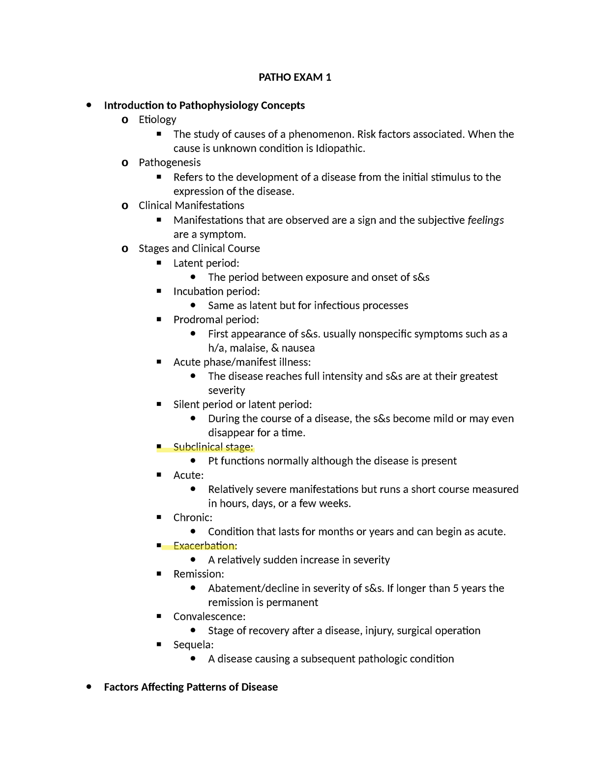 Patho Exam 1 Key Points - Happy Studying - PATHO EXAM 1 Introduction To ...