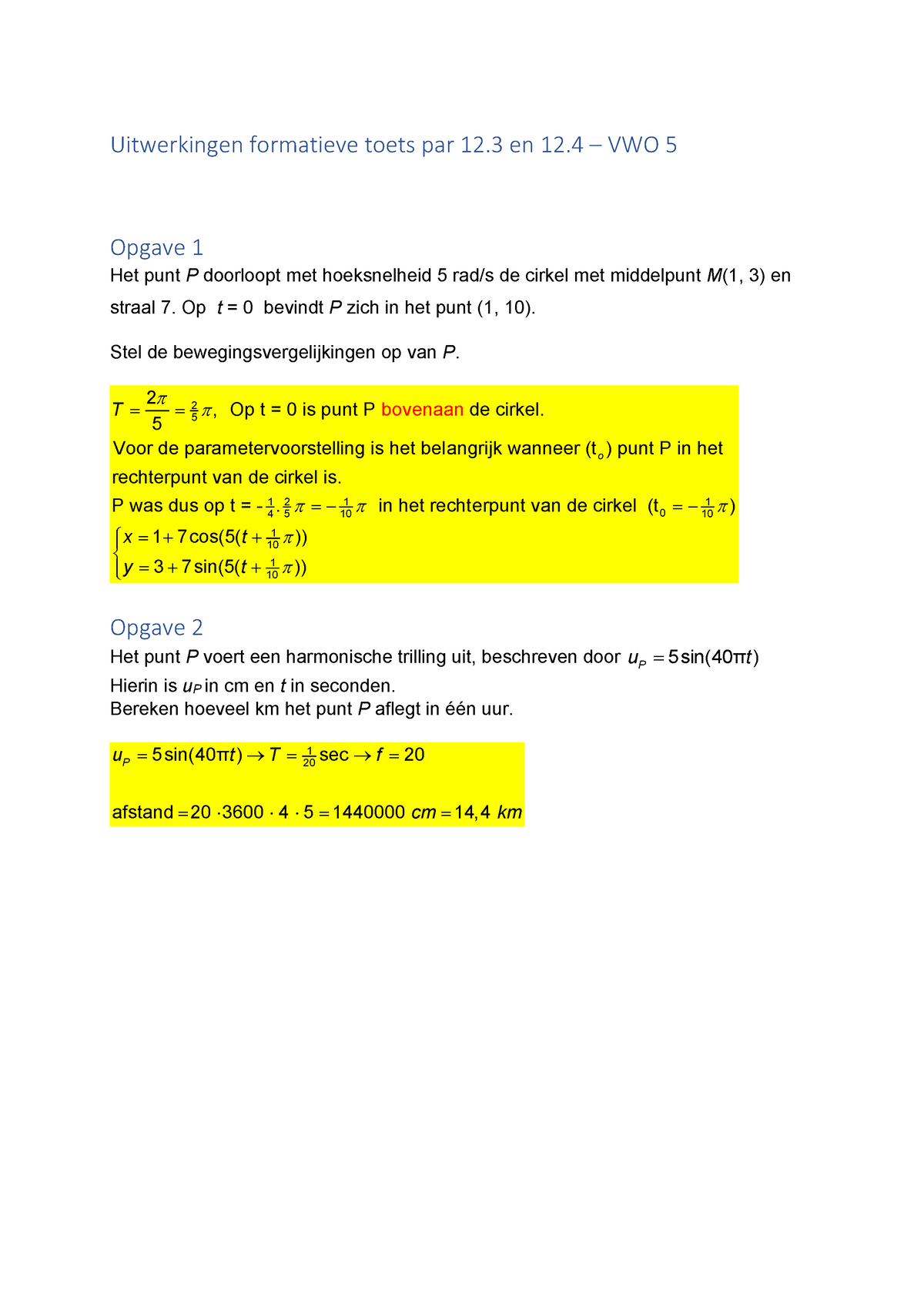 5v Wb 2021 Formatieve Toets Par 123 En 124 Uitwerkingen Uitwerkingen Formatieve Toets 1268