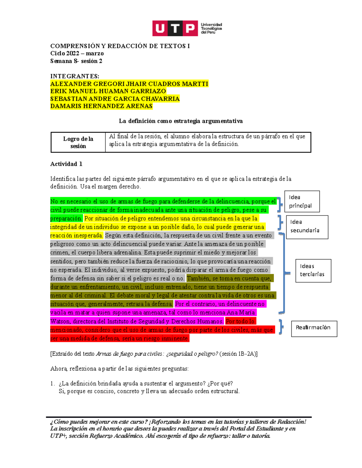 S08.s2 La Definición Como Estrategia Argumentativa (material) 2021 ...