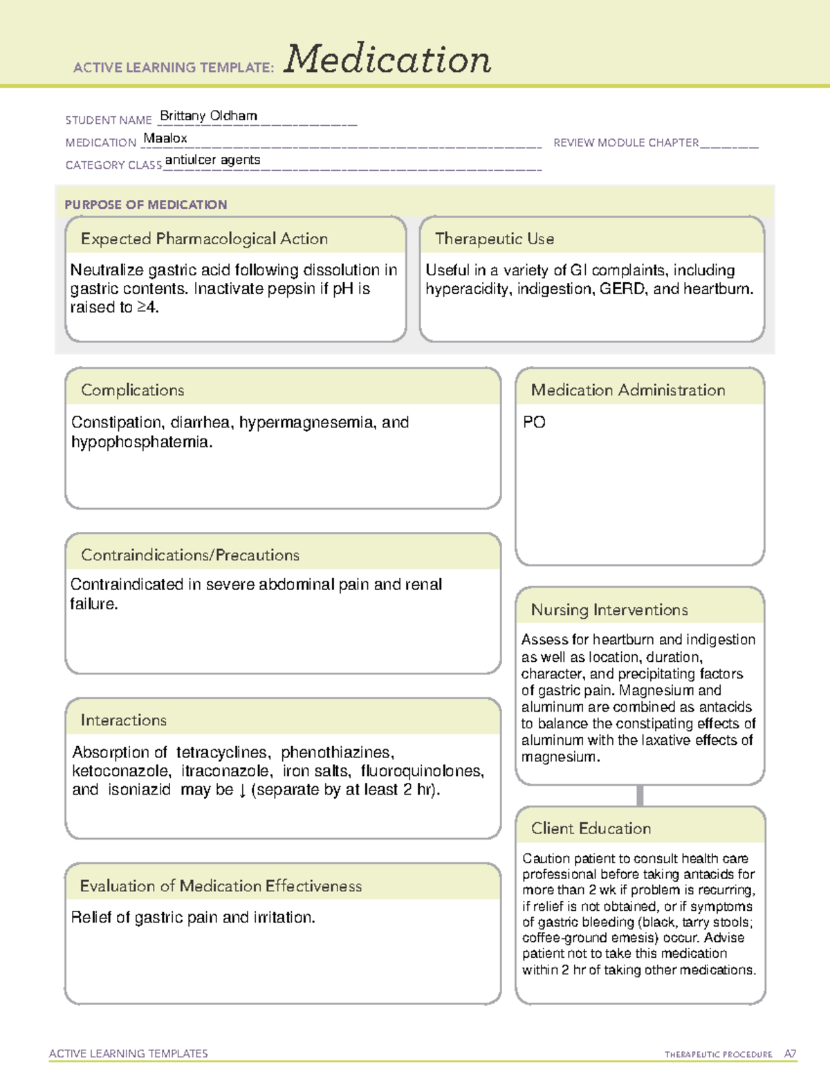 M Medications 1 - G. Gouda - STUDENT NAME ...